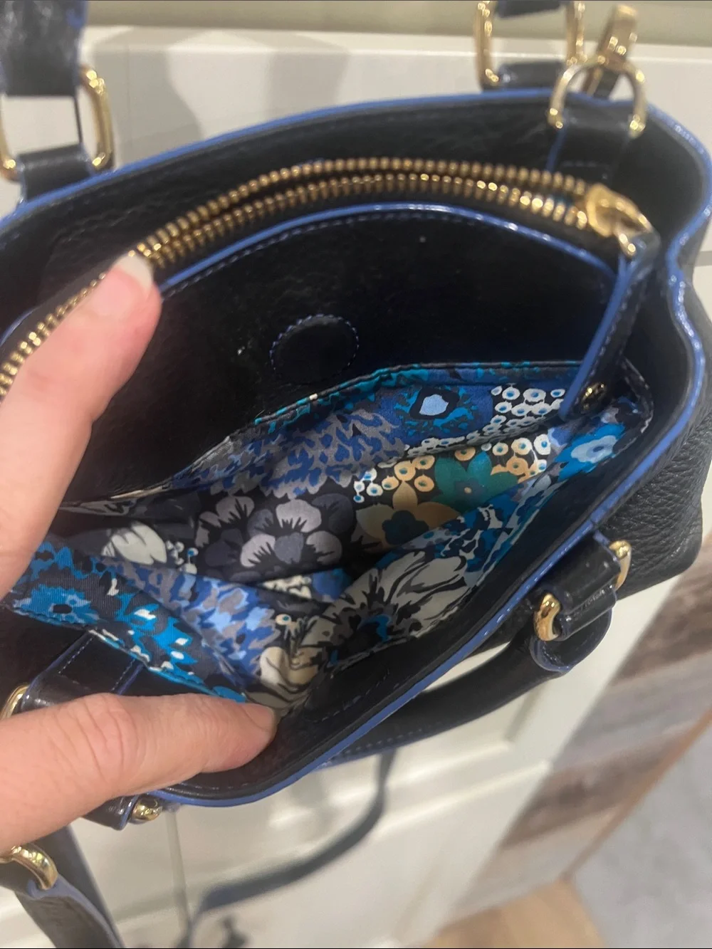 Vera Bradley Leather Emma Mini Crossbody In Black